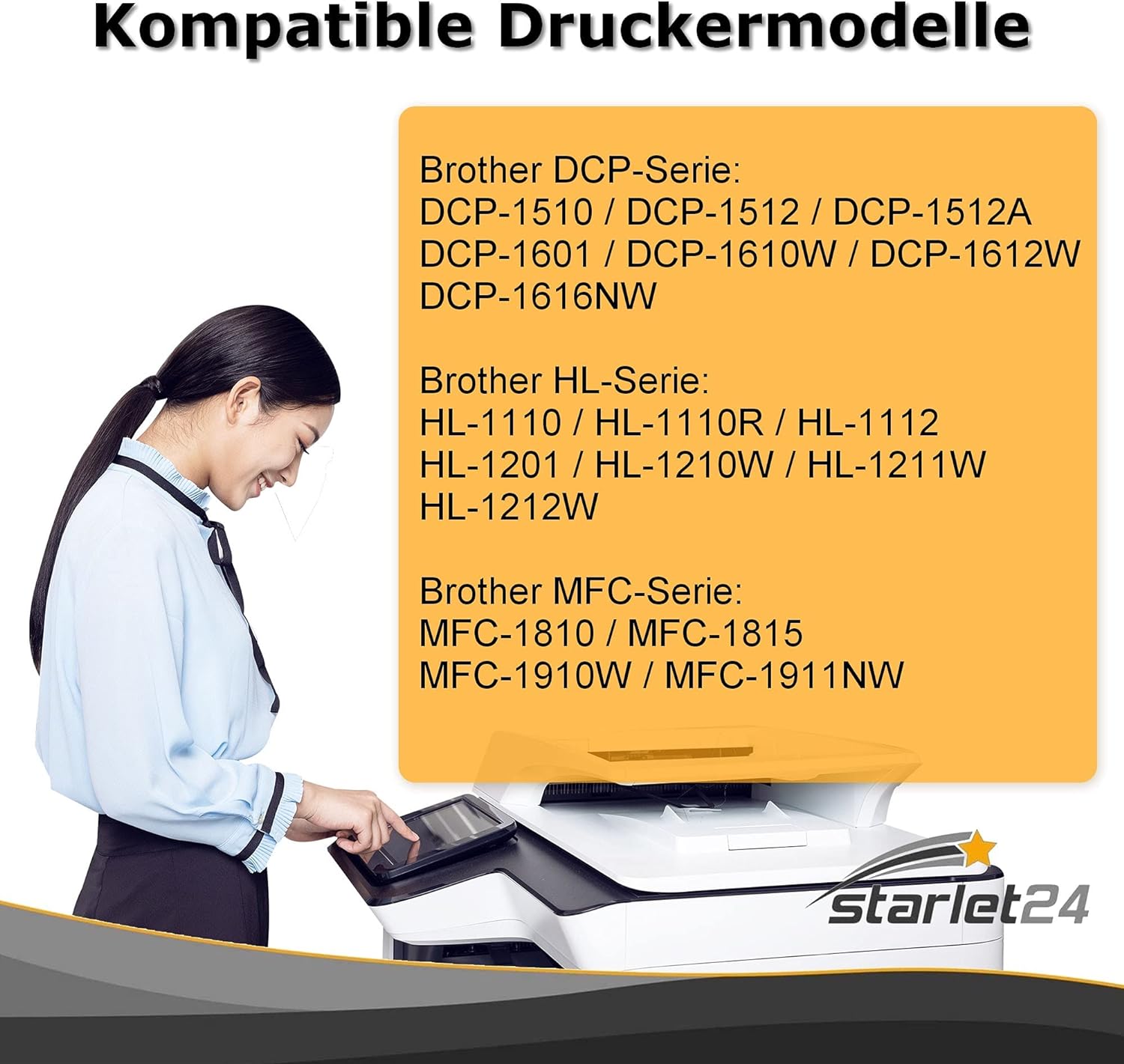 D&C Toner TN1050 BK (Schwarz), kompatibler Toner für Brother DCP-1510 DCP-1610W DCP-1612W DCP-1512 für MFC-1910W MFC-1810 HL-1110 HL-1212W HL-1210W HL-1112