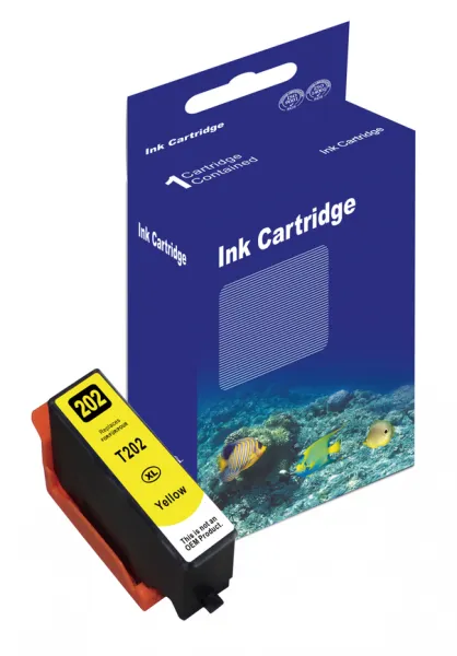 D&C T202 XL Y (Yellow), kompatible Tintenpatrone für Epson Expression Premium XP-6000, XP-6005, XP-6100, XP-6100 Series, XP-6105