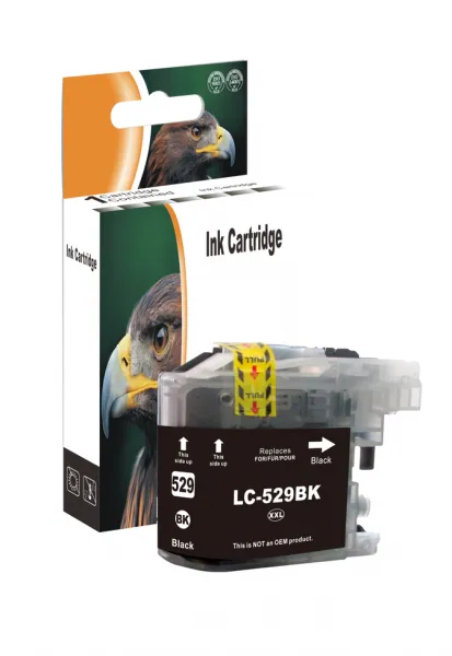 D&C LC-529 XL BK (Schwarz) für Brother DCP J100, DCP J100 Series, DCP J105, MFC J200