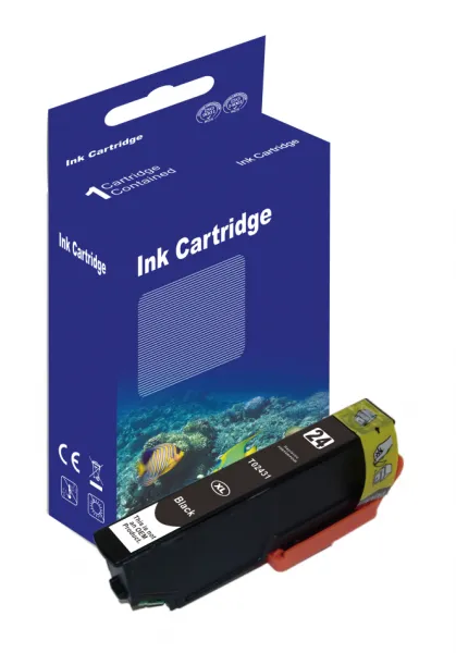D&C T2431 XL BK (Schwarz), kompatible Tintenpatrone für Epson XP-750, XP-850, XP-950, XP-760, XP-860, XP-55, XP760, XP-960