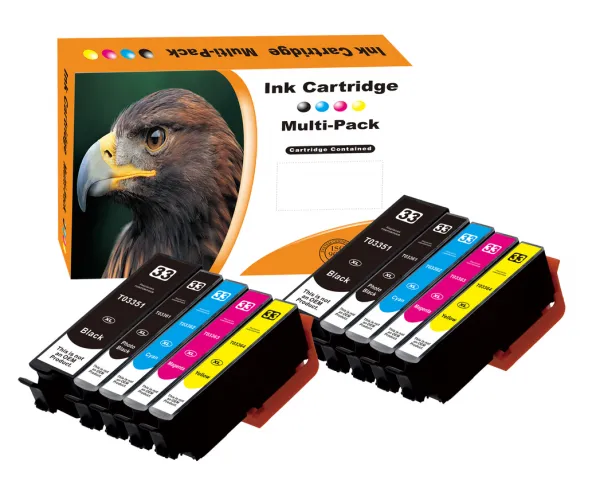 D&C T335X (10er-Set), kompatible Tintenpatronen (3BK,2C,2M,2Y,1PBK) für Epson Expression Premium, XP-530, XP-540, XP-630, XP-630 Series, XP-635, XP-640, XP-640 Series, XP-645, XP-7100, XP-830, XP-900
