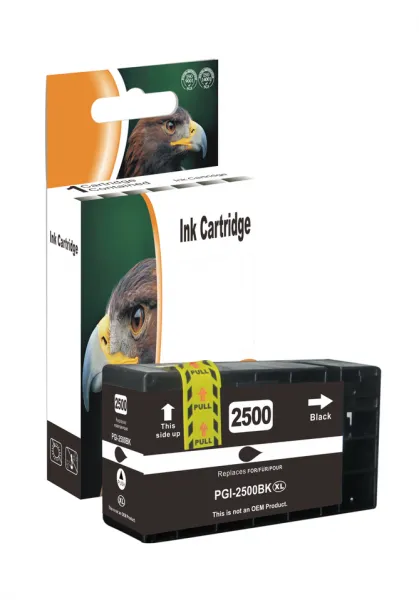 D&C PGI-2500 XL-Pigment BK (Schwarz), kompatible Tintenpatrone für Canon iB 4050, MB 5050, MB 5350, MB 5150, MB 5450, iB 4150, MB 5155, MB 5455