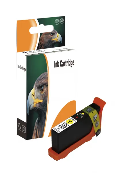 D&C LX-100 XL Y (Yellow), kompatible Tintenpatrone für Lexmark Impact S300, S301, S302, S305, S308 / Lexmark Interpret S402, S405, S408, S409 / Lexmark Intuition S502, S505, S508 / Lexmark Interact S601, S602, S605, S606, S608 / Lexmark Genesis S815, S816