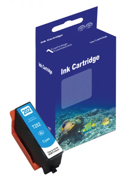 D&C T202 XL C (Cyan), kompatible Tintenpatrone für Epson Expression Premium XP-6000, XP-6005, XP-6100, XP-6100 Series, XP-6105